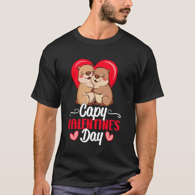 T-shirt Capy Valentine's Day Funny Capybara Lover Cute Cou (Devant)