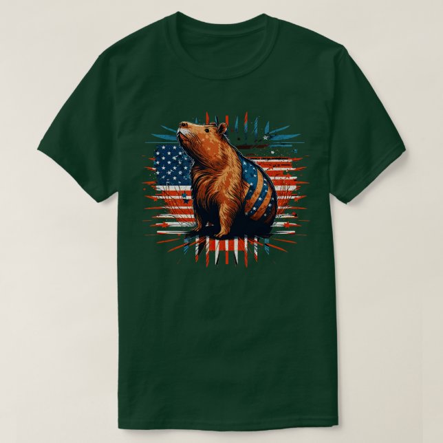 T-shirt Capybara 4 juillet (Design devant)