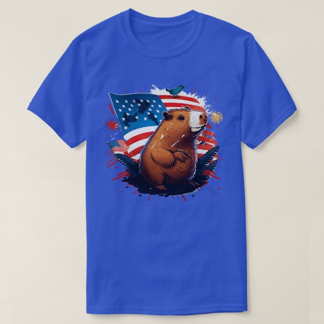 T-shirt Capybara 4 juillet 4 (Design devant)
