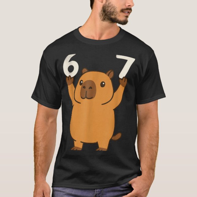 T-shirt Capybara 67 Mème Six Sept Drôle  (Devant)