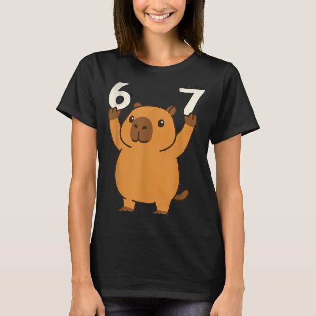 T-shirt Capybara 67 Mème Six Sept Drôle  (Devant)