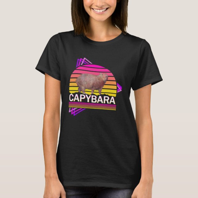 T-shirt Capybara 80s retro vibe homme femmes capybara (Devant)
