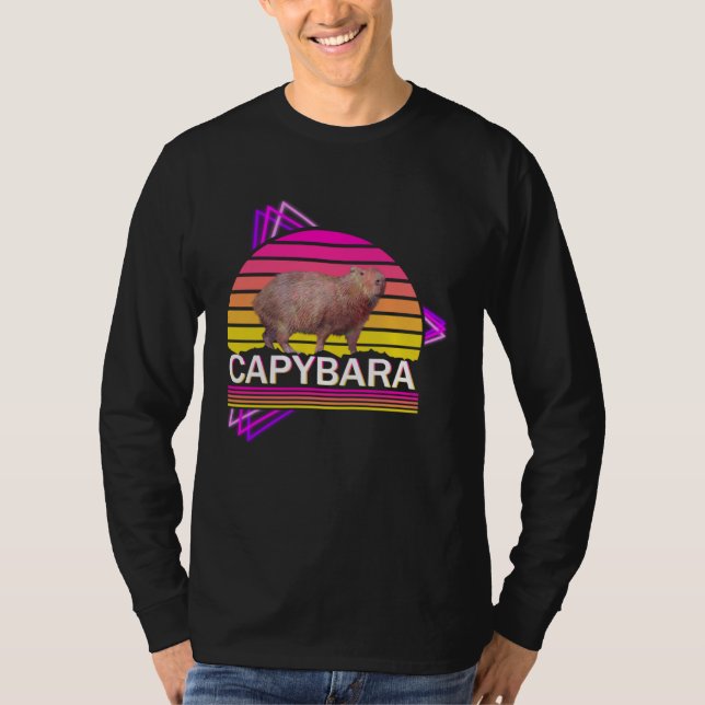 T-shirt Capybara 80s retro vibe man women  capybara (Devant)