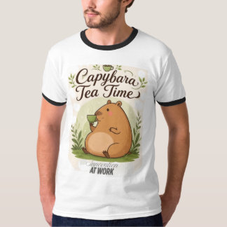 T-shirt Capybara à l'heure du thé | Capybara mignon buvant