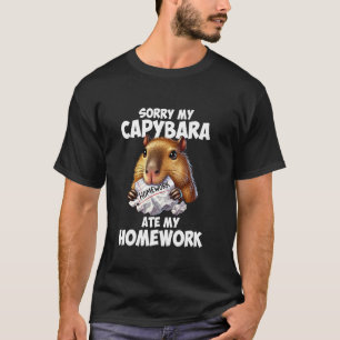 T-shirt Capybara a mangé mes devoirs, capybara