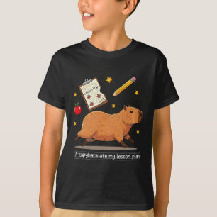 T-shirt Capybara A Mangé Mon Plan De Cours Professeur Élèv