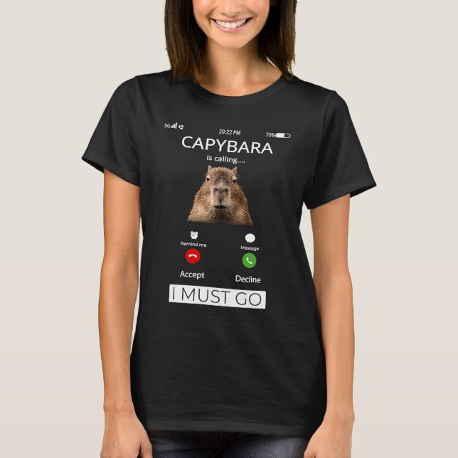 T-shirt Capybara Appelle Le Rongeur Capybara Animal Drôle (Devant)