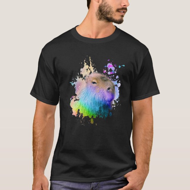 T-shirt Capybara Arc-en-ciel Dégoulinade (Devant)