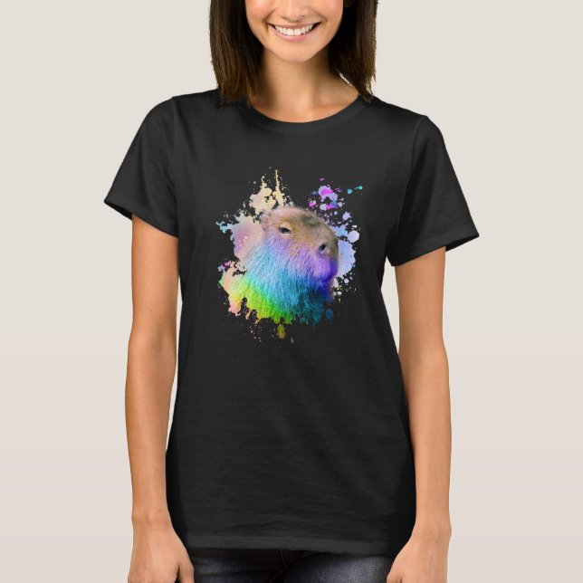 T-shirt Capybara Arc-en-ciel qui dégouline (Devant)