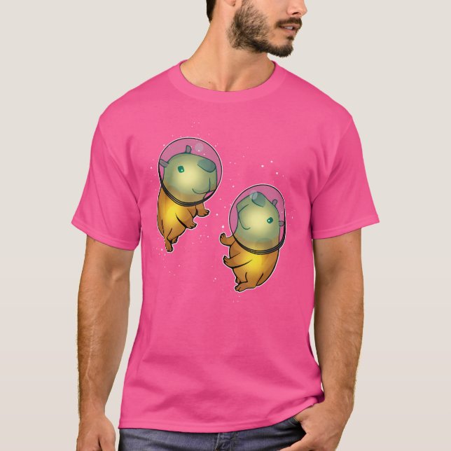 T-shirt Capybara Astronaut spatial Lover Capybara (Devant)