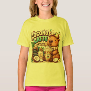 T-shirt Capybara au Latte de Coco Capybara Mignon Kawaii
