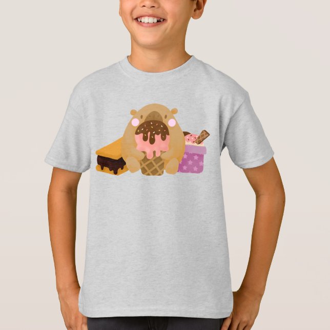 T-shirt Capybara avec crème glacée (Devant)