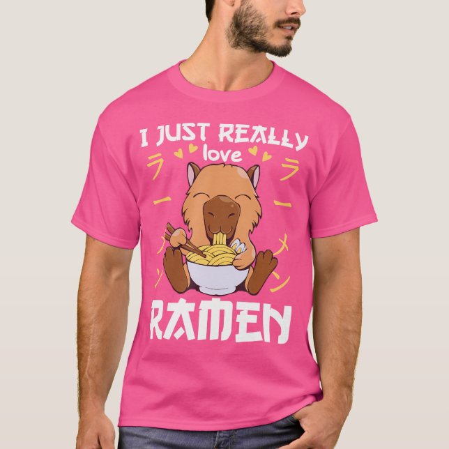 T-shirt Capybara Avec Nouilles Ramen Kawaii Capybara (Devant)