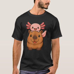 T-shirt Capybara Axolotl Kawaii Amoureux des animaux Zoo D