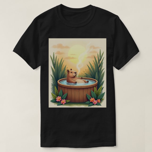 T-shirt Capybara Bain à Remous Jour de Spa Relaxation Plan (Design devant)