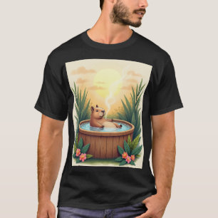 T-shirt Capybara Bain à Remous Jour de Spa Relaxation Plan