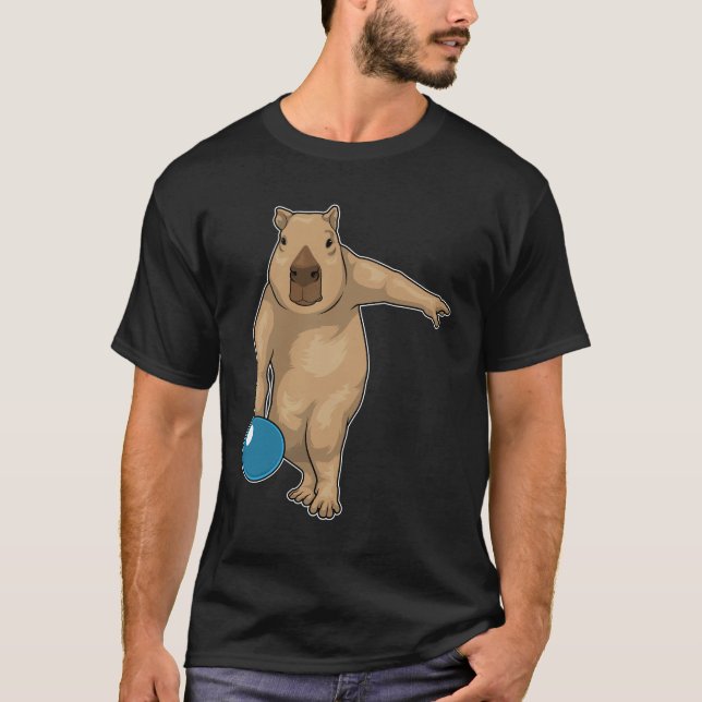 T-shirt Capybara Bowling Bowling ball (Devant)