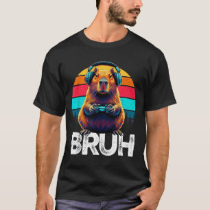 T-shirt Capybara Bruh Drôle Joueur Rétro Capybara Jeux