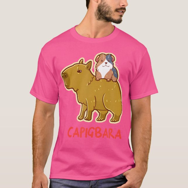 T-shirt Capybara Capigbara Guinée Pig Assis Sur Capybara (Devant)