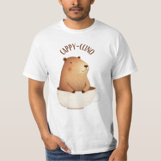T-shirt Capybara Cappyccino Amusant