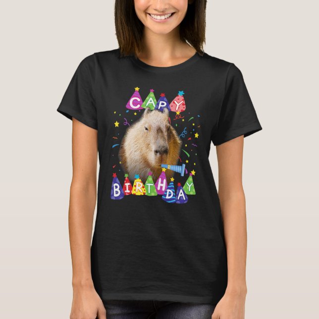 T-shirt Capybara Capy Anniversaire Joyeux anniversaire Cap (Devant)