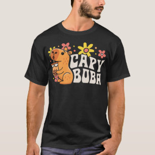 T-shirt Capybara Capy Boba Bubble Milk Tea Funny Rodent An