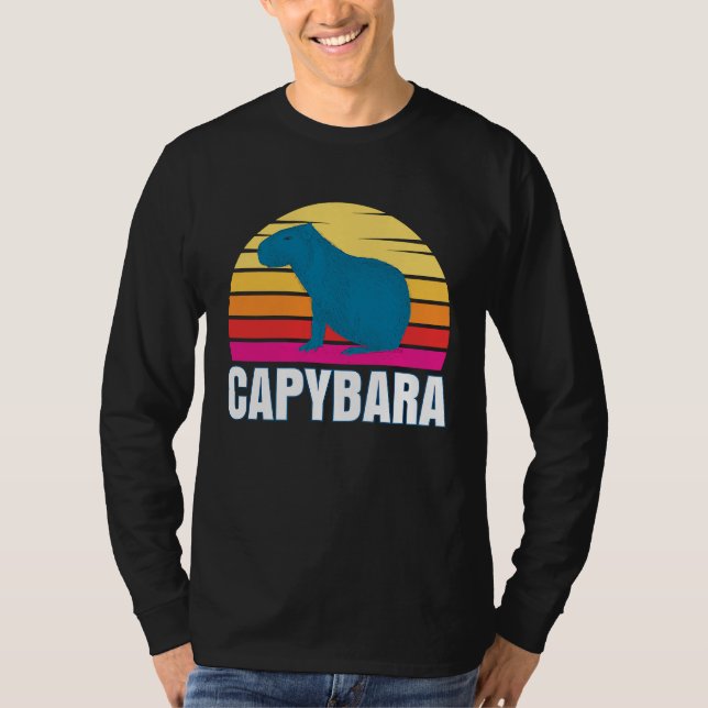 T-shirt Capybara  Capybara  Rodent Pet Animal Sunset (Devant)