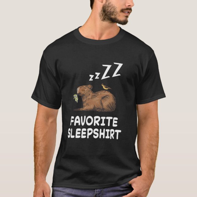 T-shirt Capybara Capybaras Nap Sommeil dormant Pyjama nuit (Devant)
