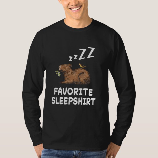 T-shirt Capybara Capybaras Nap Sommeil dormant Pyjama nuit (Devant)