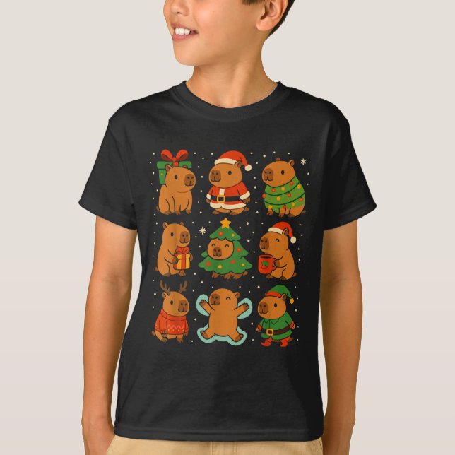 T-shirt Capybara Christmas Shirt, Funny Capy Holidays  (Devant)