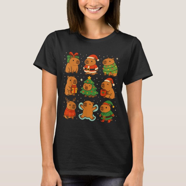 T-shirt Capybara Christmas Shirt, Funny Capy Holidays  (Devant)