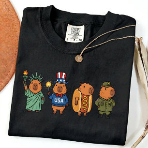 T-shirt Capybara Cool Patriotique Vintage 4 juillet États-