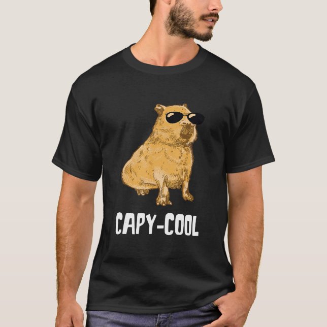 T-shirt Capybara Cool Rodent Animal Sunglass Capybara (Devant)