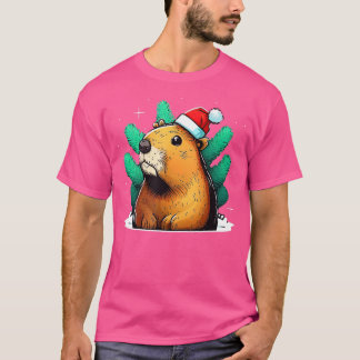 T-shirt Capybara Cute et drôle Capybara Noël