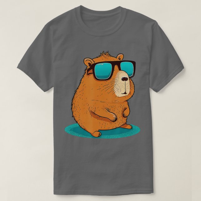 T-shirt Capybara Cute et drôles Capybara Cool Lunettes de  (Design devant)