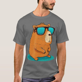 T-shirt Capybara Cute et drôles Capybara Cool Lunettes de