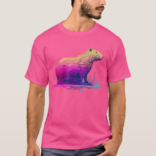T-shirt Capybara Cute Et Funny Capybara Vaporwave