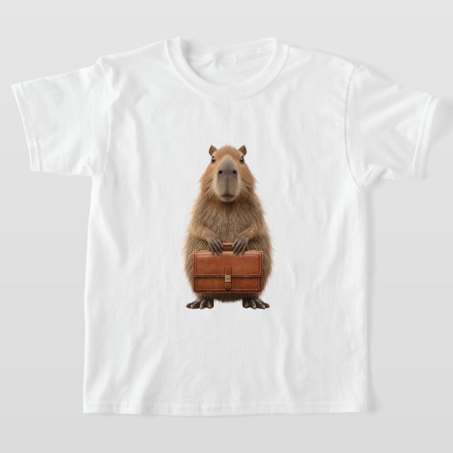 T-shirt Capybara d'affaires avec Porte-documents (Poser)