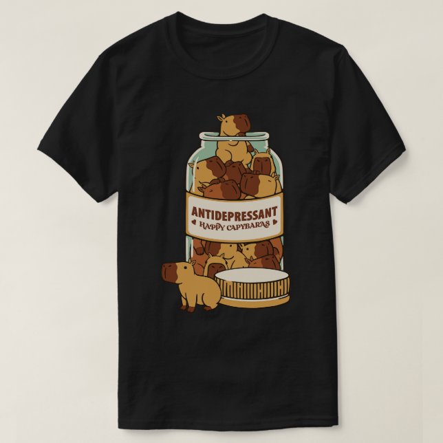 T-shirt Capybara de l'antidépresseur par Tobe Fonseca (Design devant)