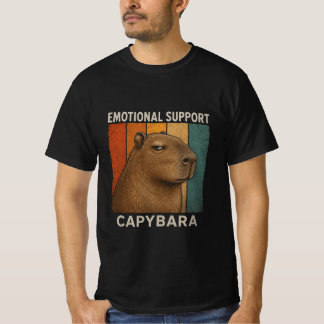 T-shirt Capybara Détente Rétro Coucher de Soleil Vintage A