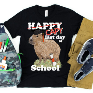 T-shirt Capybara diplômé dernier jour d'école heureux