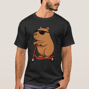 T-shirt Capybara Drôle Amoureux Animaux Trottinette Garçon