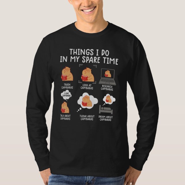 T-shirt capybara drôle capibara rongeur choses que je fais (Devant)