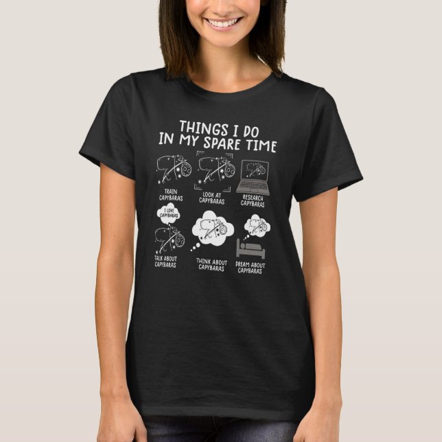 T-shirt capybara drôle capibara rongeur choses que je fais (Devant)