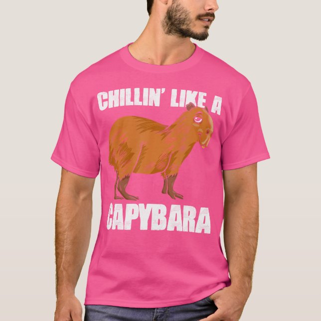 T-shirt Capybara drôle d'animal de faune se détendant comm (Devant)