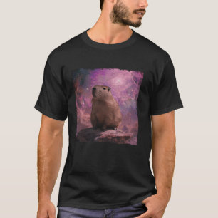 T-shirt Capybara En Candy Galaxy Long Manche T Chemise