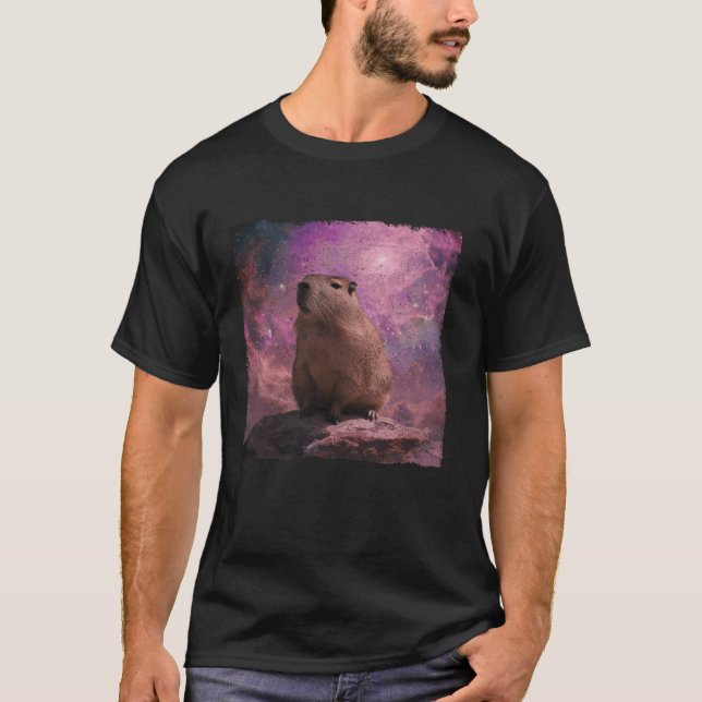 T-shirt Capybara En Candy Galaxy Long Manche T Chemise (Devant)