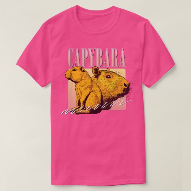 T-shirt Capybara Esthétique Original 90s Style Retro Desig (Design devant)