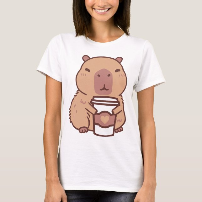 T-shirt Capybara et Cappuccino Lover (Devant)