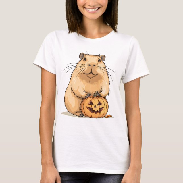 T-shirt Capybara et Pumkin Halloween (Devant)